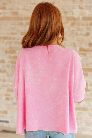Gisela Comfy Mineral Wash Top in Pink