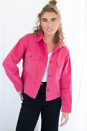 Palma Corduroy Jacket in Pink