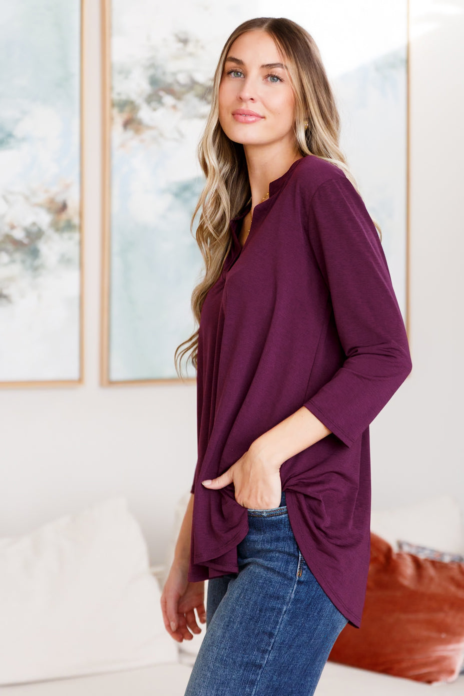 Nicolette Top in Dark Magenta