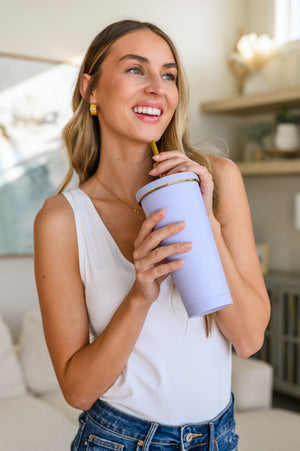 Gold Accent Tumbler In Lilac