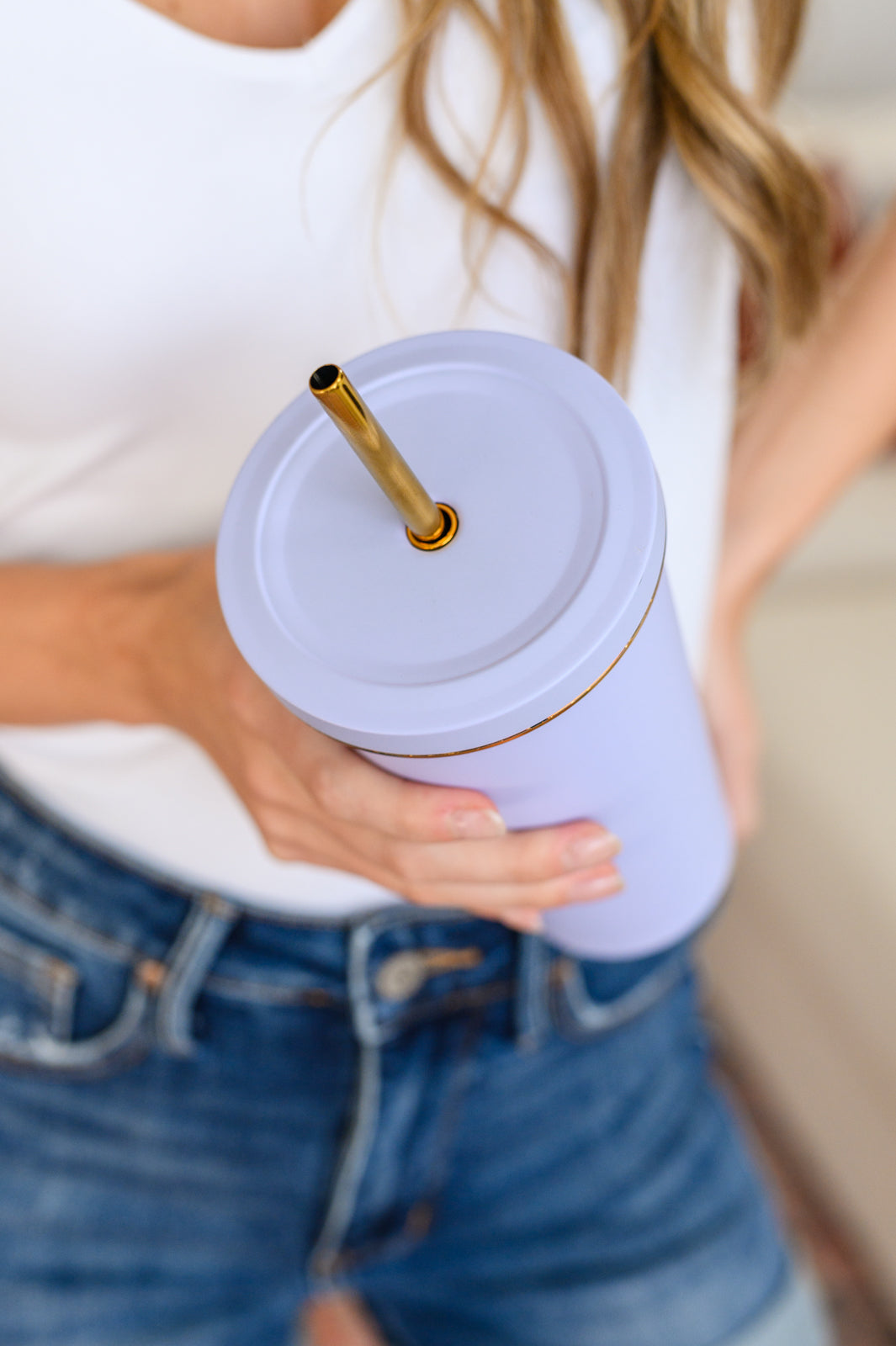 Gold Accent Tumbler In Lilac