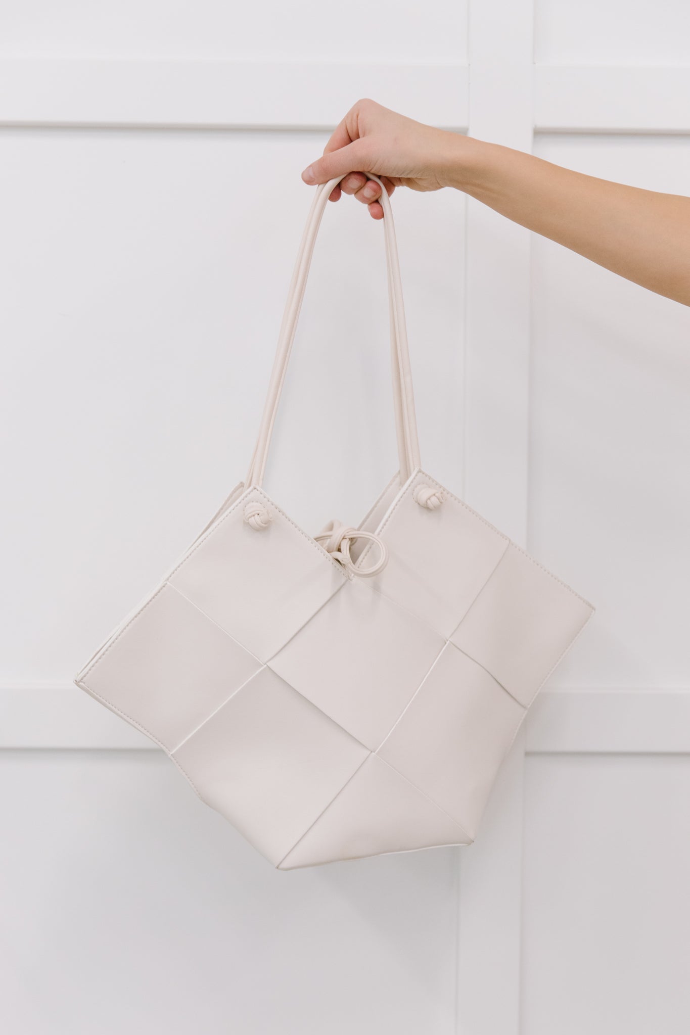 Felicity Woven Handbag in White