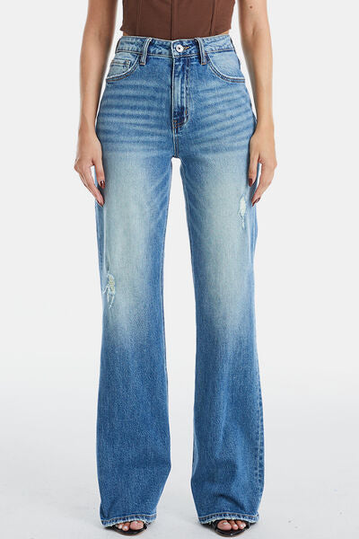 Lynn Ultra High-Waist Gradient Flare Jeans