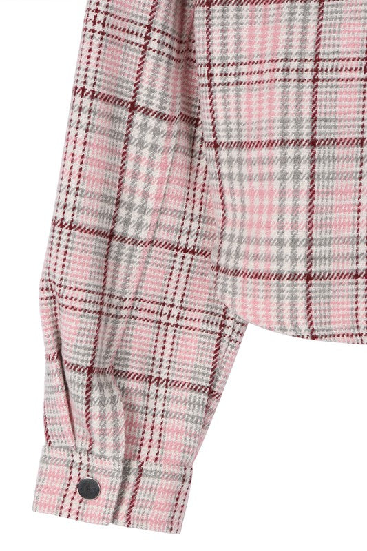 Pink Perfection Cropped Plaid jacket