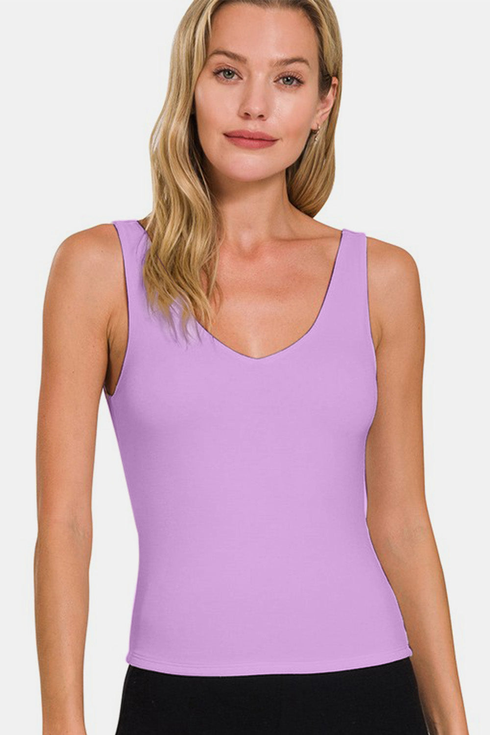 Lydie Slim Tank Top in Bright Lavender