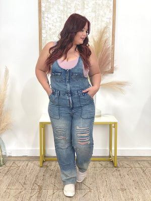 Vintage Style Washed Overalls/Jumpsuit