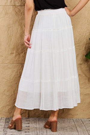Places To Go Tiered Maxi Skirt in Ivory