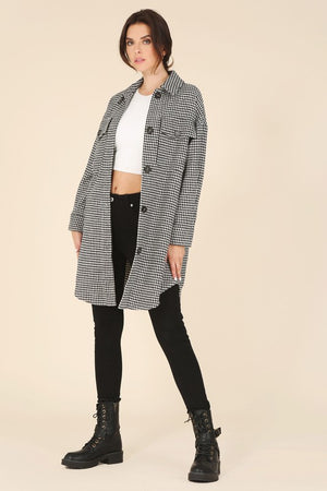 Longline Houndstooth Jacket