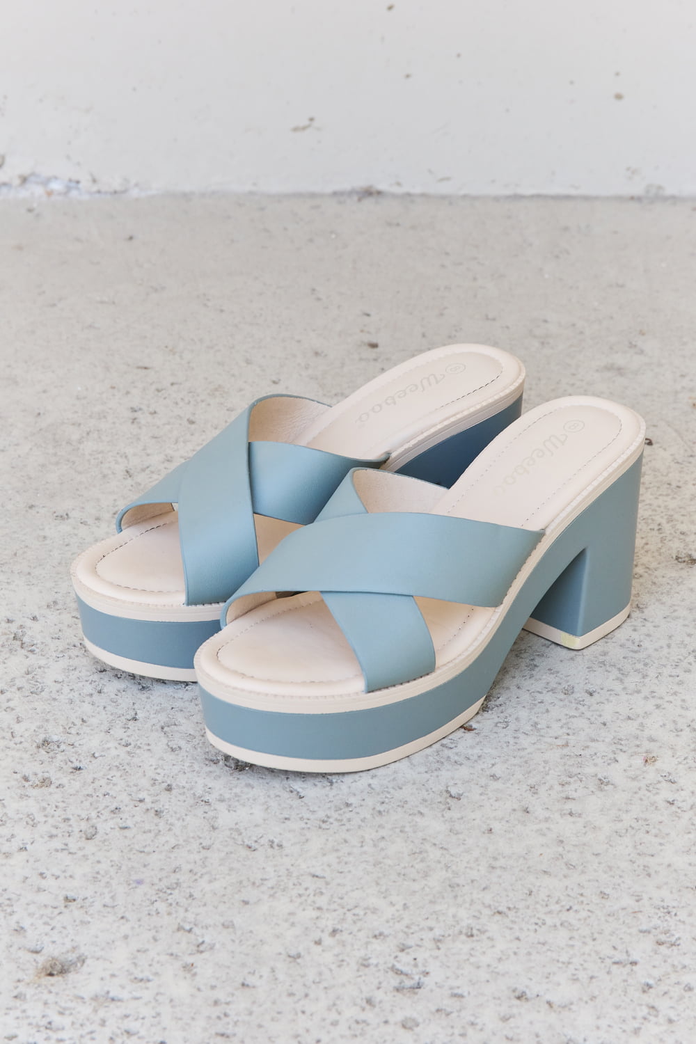 Cherish The Moments Contrast Platform Sandals in Misty Blue