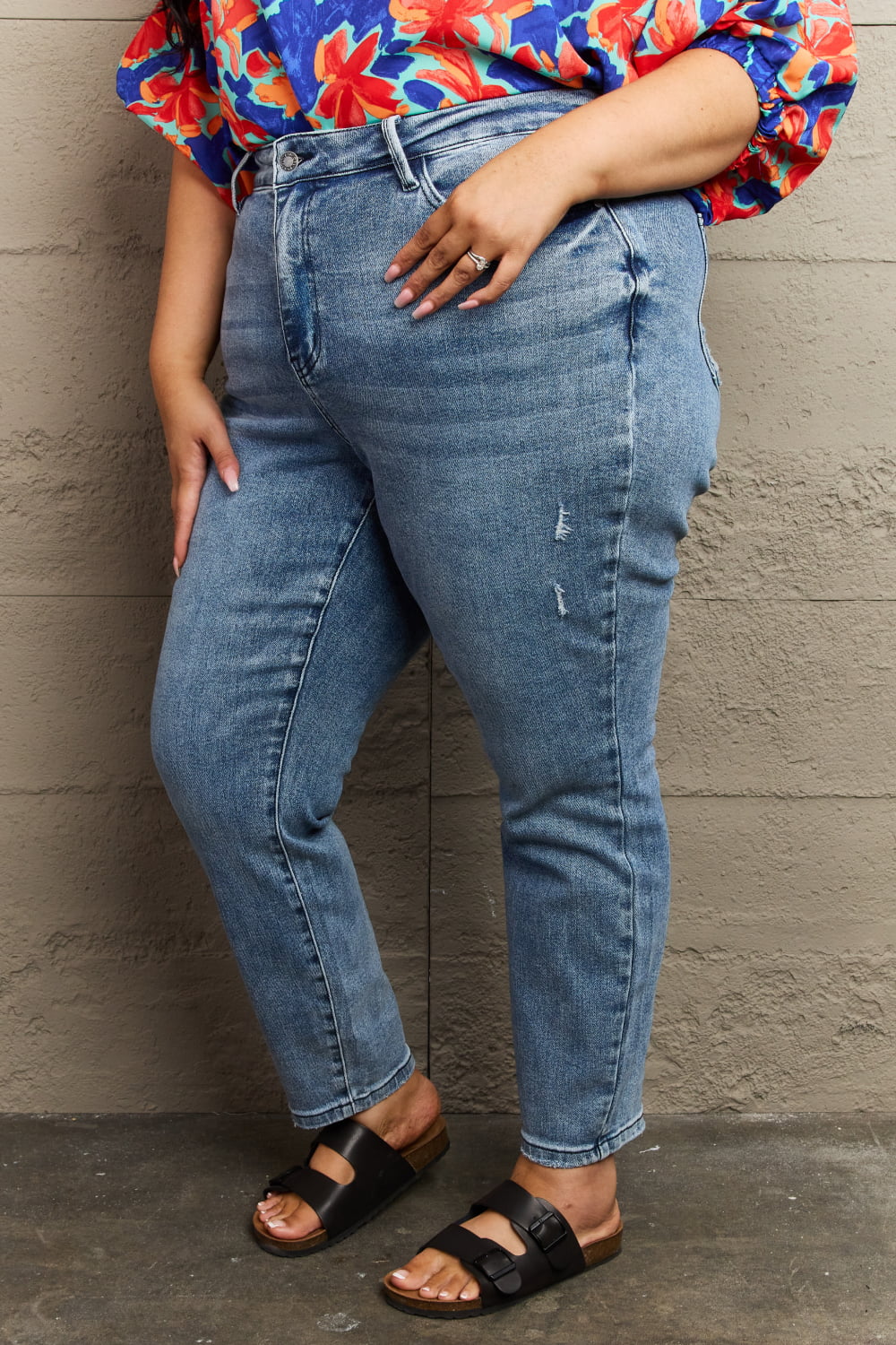 Kayla High Waist Distressed Slim Jeans