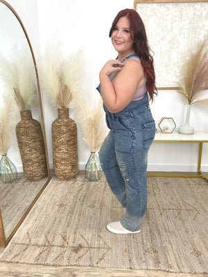 Vintage Style Washed Overalls/Jumpsuit