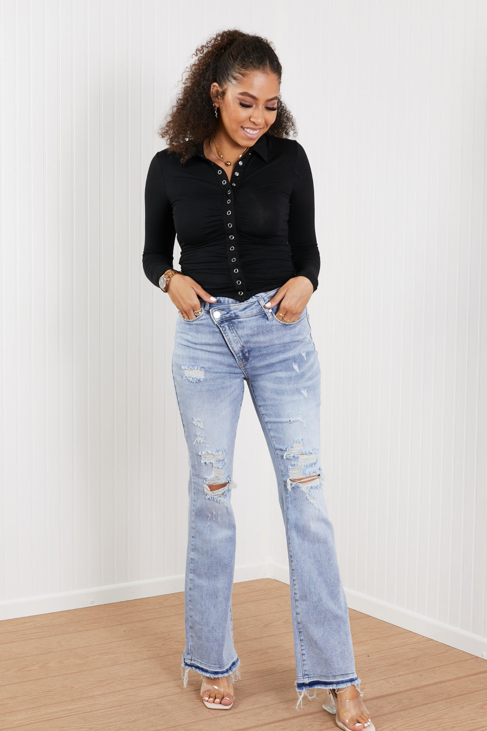 Valerie Crossover Flared Jeans