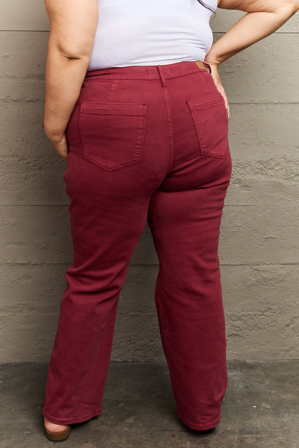 Malia Full Size High Waist Front Seam Straight Jeans