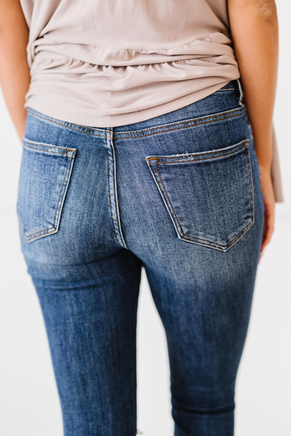 The Amira Distressed Skinny Jeans in Dark Wash