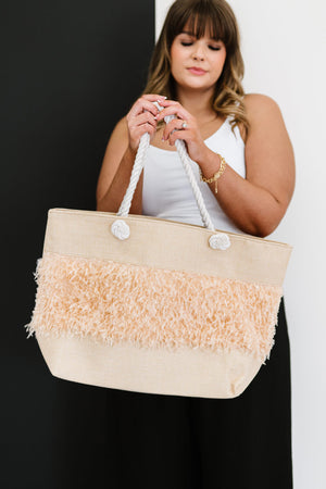 The Feathered Tote Bag in Blush