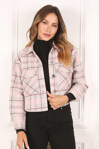 Cropped checked shop jacket