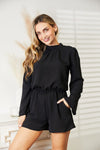 Brooklyn Open Back Romper in Black