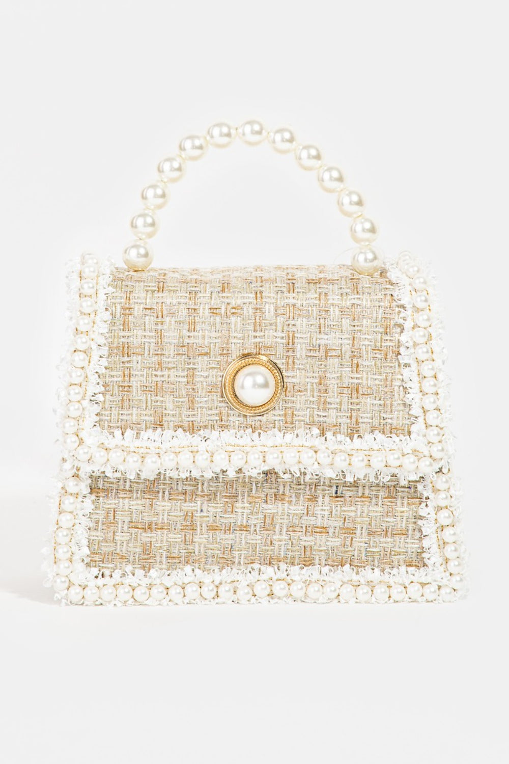 Nicola Pearl Detail Woven Handbag