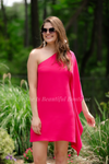 Next Chapter One Shoulder Dress in Magenta